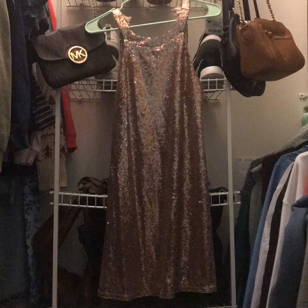 formal dress S sparkly champagne color
